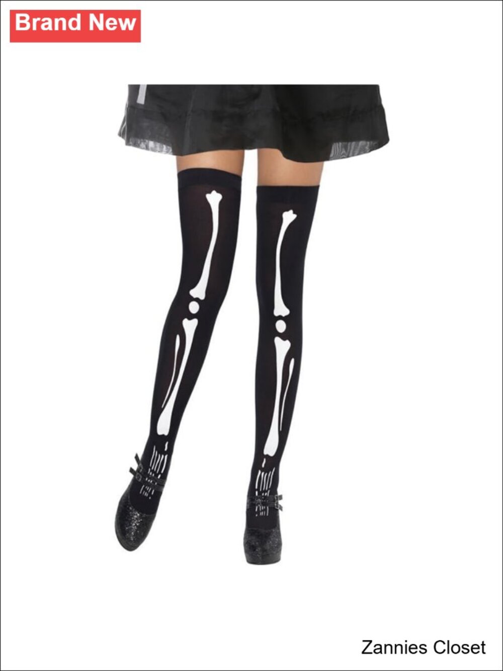 👻 Skeleton Knee High Socks Glow in the Dark Over Knee Stockings Cosplay